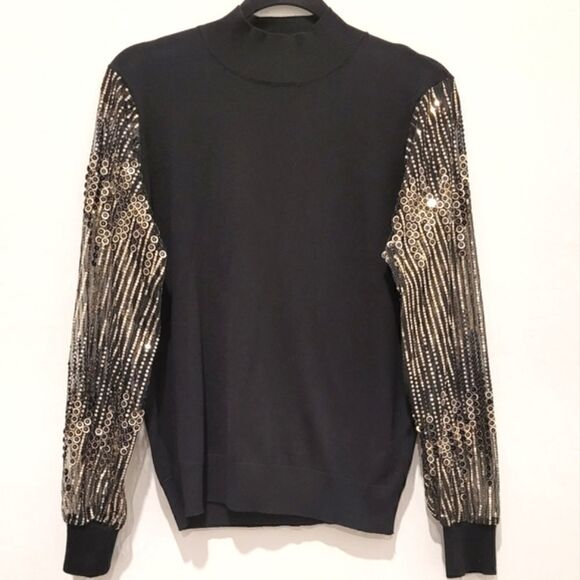 Carmen Marc Valvo top with sequin sleeves Size M - Picture 4 of 16